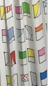 IKEA Hemmahos Children’s Colorful Curtain 2 Kids’ Drape Panel Blue Yellow Window - Picture 1 of 24