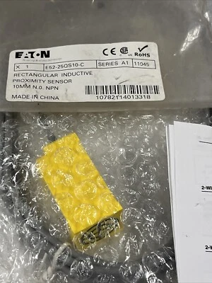 Eaton E52-25Qs10-C 11045 Rectangular Inductive Proximity Sensor, 10MM, NEW - Image 1 of 4