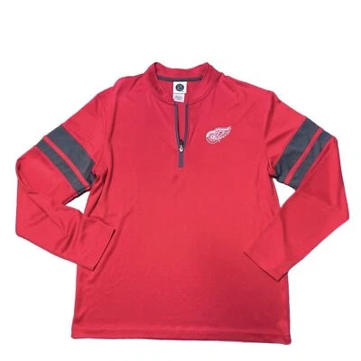 Pullover NHL Detroit Red Wings 1/4 cremallera manga larga (rojo) para hombre talla grande Foto 1 de 4