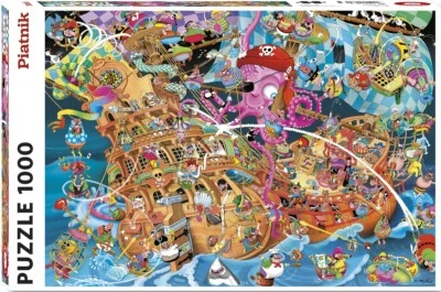 Розовый пират 1000 шт. пазл Piatnik новый - Изображение 1 из 2