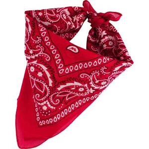 Western Cowboy Train Driver Red Paisley Bandanna Bandana Neck Head Scarf - Picture 1 of 2