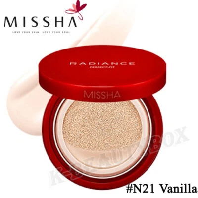 Cojín MISSHA Radiance ajuste perfecto 15 g SPF30 PA++ 15 g #N21 vainilla BB Foto 1 de 4
