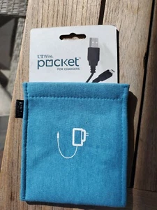 UT Wire Pocket Snap & Store Mobile Charger Case Pouch, Blue - Picture 1 of 4