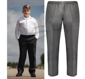 PANTALONES ESCOLARES DE AJUSTE RESISTENTE PARA NIÑOS TALLA GRANDE, MEDIO ELÁSTICOS, 4/5 AÑOS HASTA 15/16 AÑOS - Imagen 1 de 12