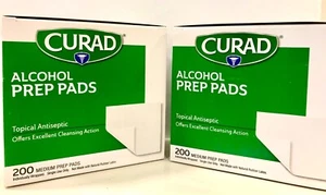 Almohadillas de preparación de alcohol Curad hisopos toallitas - 2X200/caja cuenta (400 almohadillas isopropílicas) - Imagen 1 de 3