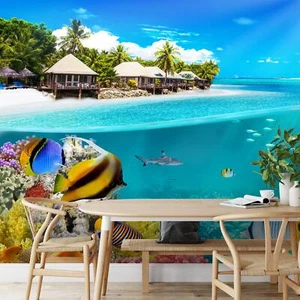 Fototapete Strand Meer unterwasser Wohnzimmer Schlafzimmer Bunt Vlies 9062a - Bild 1 von 6