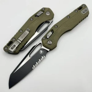 Microtech MSI RAM-LOK Plain Edge, OD Green Poly Tri Grip, Black Partially Serr. - Picture 1 of 1