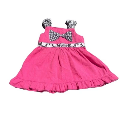 Ann Loren By Jess Kids Girls Size 6 Pink and Black Dress Summer Dress - Image 1 of 4