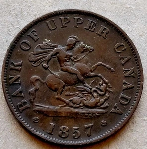 1857 Bank of Upper Canada One Half Penny Bank Token - Picture 1 of 2