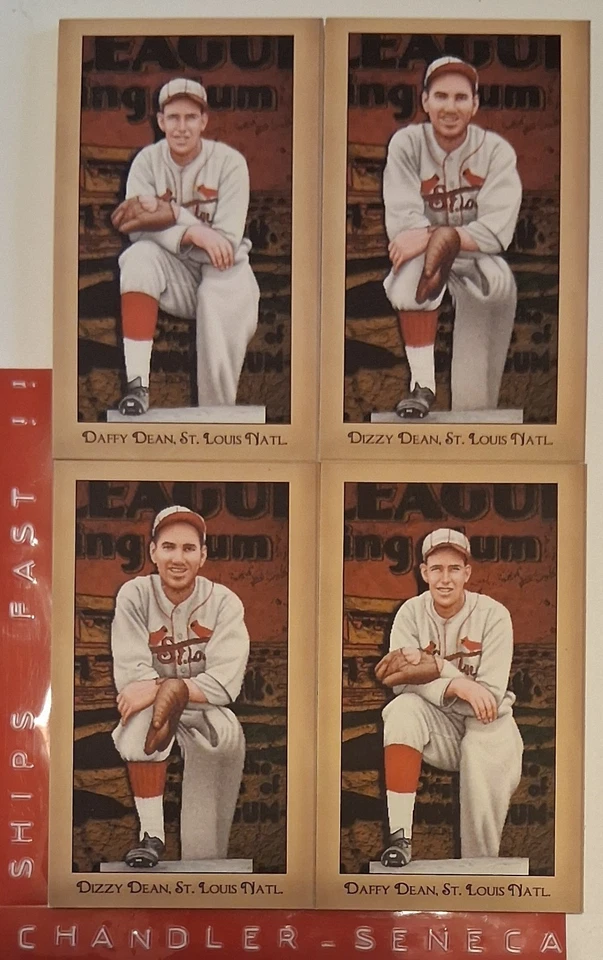 (4) DIZZY & DAFFY DEAN Cardinals Very Scarce HELMAR CARAMEL CORN Baseball Cards - Image 1 of 1
