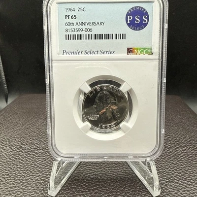 1964 Washington Quarter, PF 65, NGC PSS 60th Anniversary Label - Image 1 of 4