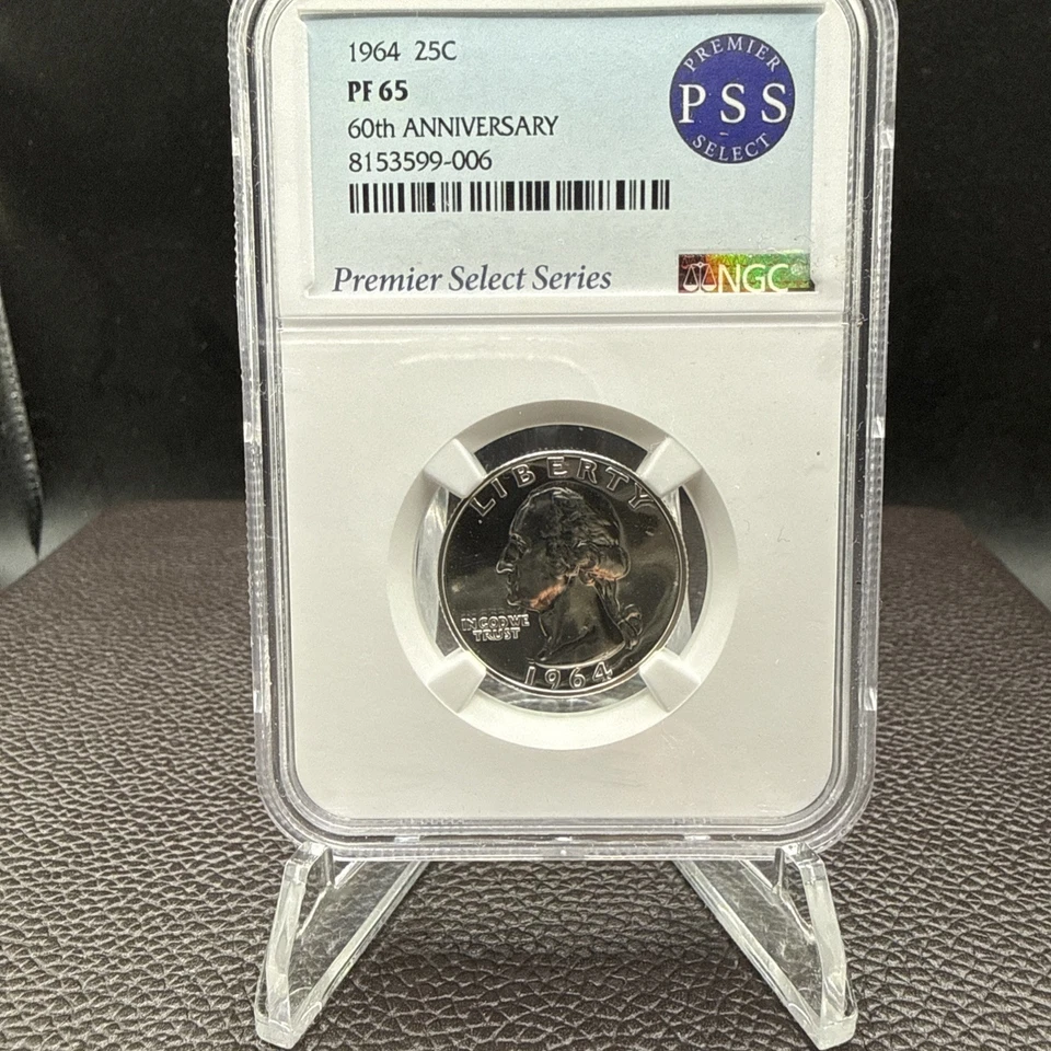 1964 Washington Quarter, PF 65, NGC PSS 60th Anniversary Label - Image 1 of 4