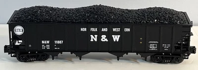 MTH Norfolk & Western 4-Bay Hopper With Coal Load Premier O Scale #11887 N&W - Image 1 of 4