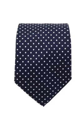 Corbata clásica a lunares de seda azul marino Brooks Brothers para hombre Foto 1 de 4