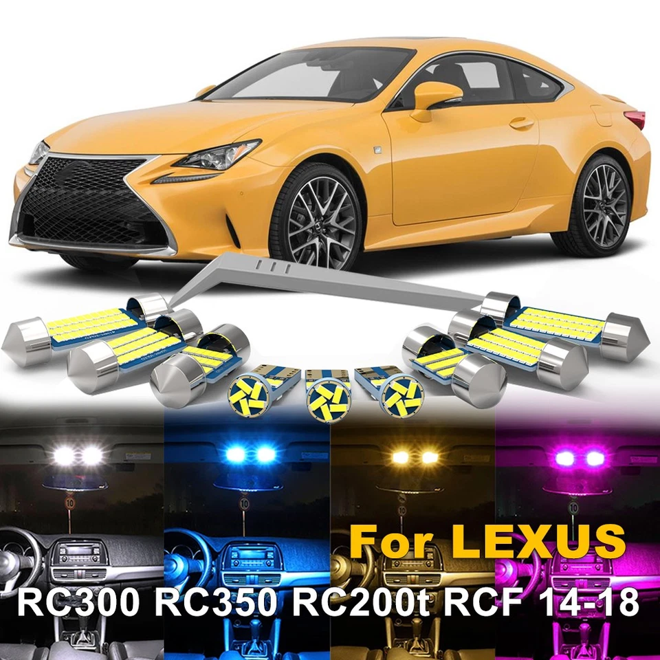 7x LED Interior Lights Bulbs Kit For LEXUS RC300 RC350 RC200t RC F 2014-2018 - Image 1 of 4