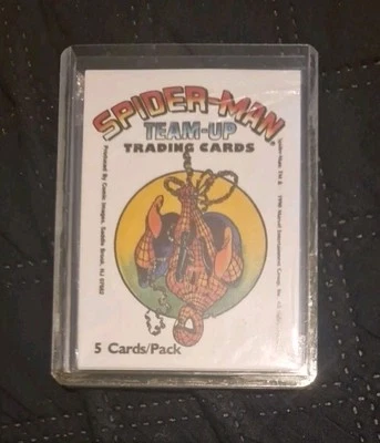 Rare - Pack de cartes à collectionner scellées Spider-man Team-Up - Marvel - Images BD 1990 - Photo 1/3