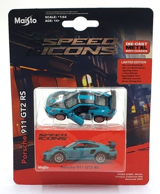 Maisto escala 1/64 15700 - Iconos de velocidad Porsche 911 GT2 RS - azul Foto 1 de 4