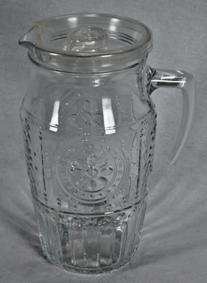 Bormioli Rocco Romántico Elegante Floral Jarra de Vidrio Tapa de Plástico Hecho en Italia Foto 1 de 4