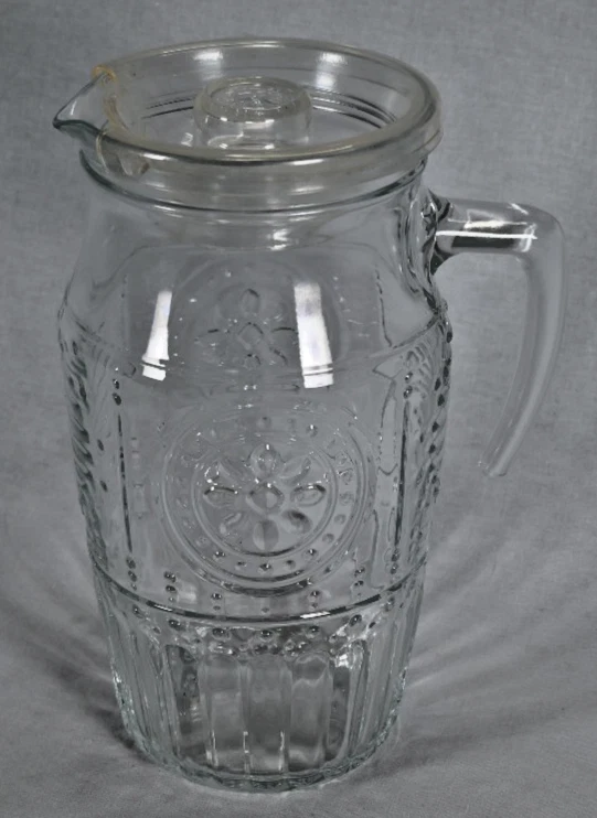 Bormioli Rocco Romántico Elegante Floral Jarra de Vidrio Tapa de Plástico Hecho en Italia Foto 1 de 4