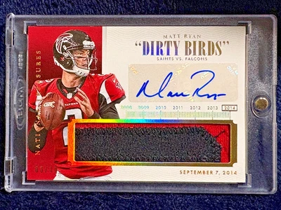 2014 NATIONAL TREASURES MATT RYAN "DIRTY BIRDS" GAME-USED PATCH AUTO SSP /10 - Image 1 of 2