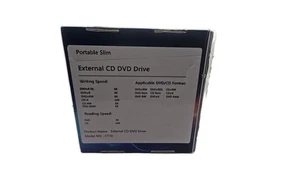 Portable Slim External CD DVD Drive CT10 USB - Multi-Format Reader/Writer - Picture 1 of 2