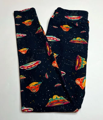 NUEVO Leggings LuLaRoe OS Difíciles de Encontrar Azul Rosa Naranja Unicornio Espacio ALIEN Estrellas Coloridas Foto 1 de 4