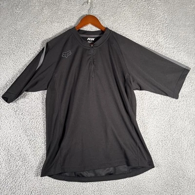 Camiseta Fox Racing Para Hombre L Negra 1/4 Cremallera Ciclismo Ciclismo Ligera Bolsillo de Malla Foto 1 de 4