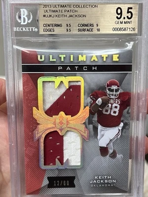 2013 Upper Deck Ultimate Patch Collection Keith Jackson 12/60 BGS 9.5 - Image 1 of 2