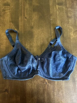 Sujetador Wacoal 38C 855186 Encaje Sexy Azul Marino Lencería Lazo Gema Transparente 💙 Foto 1 de 4