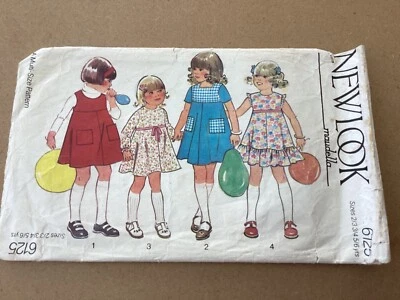 Vestido Newlook Maudella original de los años 70 patrón de costura 6125 niñas corte envío y devolución gratuitos Foto 1 de 4