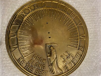 Reloj de sol Brookstone de latón atemporal latón macizo 11" jardín césped nuevo caja abierta 99713 Foto 1 de 4