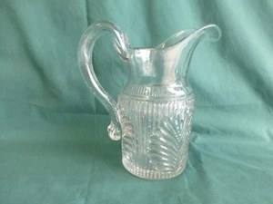 Flint Antique Ribbed Palm Early American Pattern Glass Water Pitcher - Picture 1 of 8