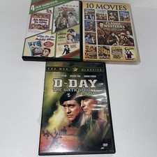 15 Movie Dvd Lot….3 Discs Classic Westerns, Film Favorites And D-Day, John Wayne