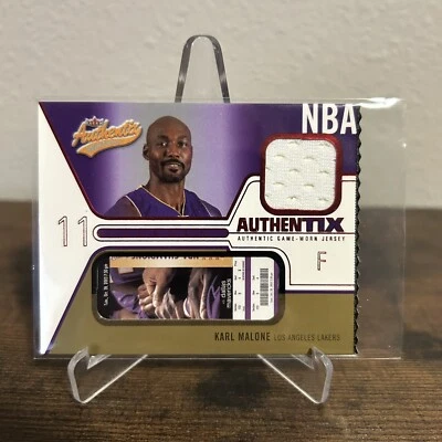 2003-04 Fleer Authentix Jersey Authentix Ripped Karl Malone #JA-KM2 HS - Image 1 of 2