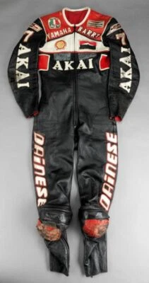Barry Sheene 7 AKAI Motocicleta Cuero Trajes de Montar Motocicleta Carreras Deportes Traje Foto 1 de 4