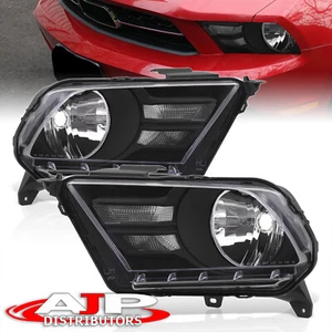 Black Clear Corner Head Lights Lamps Assembly LH & RH For 2010-2014 Ford Mustang - Picture 1 of 8