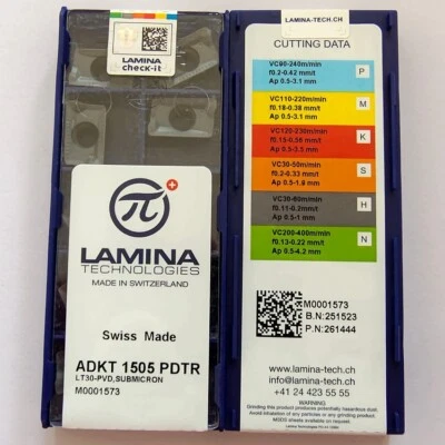 10 insertos LAMINA originales ADKT 1505PDTR LT30 NUEVOS insertos de carburo de fresado Foto 1 de 2