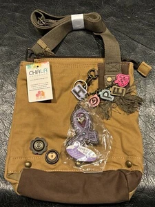 NEW Chala Patch Crossbody Lavender Ribbon Canvas Bag - $$ To Cancer Charity - Picture 1 of 7