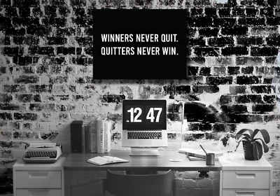 VISX Winners never quit and quitters never win Canvas Print Motivation inspiration