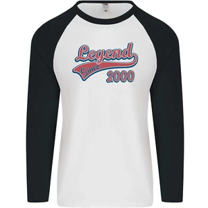 Legend Since 25th Birthday 2000 Mens L/S Baseball T-Shirt - Picture 1 of 29