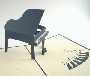 PIANO  pop-up greeting card (unique & beautiful decor/art/gift) - Picture 1 of 2