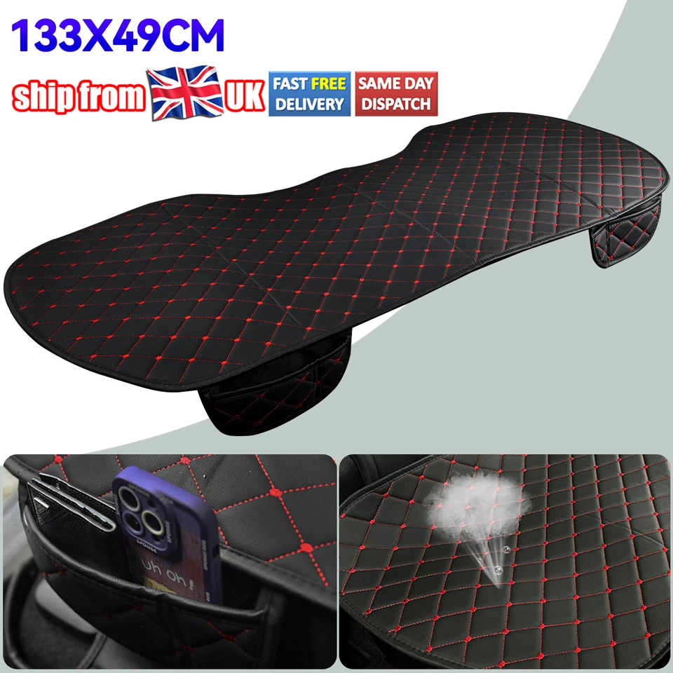 Car PU Rear Back Row Seat Cover Protector Mat Chair Cushion Auto Accessories. - Image 1 of 4