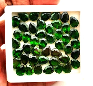 Lote de piedras preciosas sueltas corte pera diopsido de cromo natural 7*9 mm 12 piezas 12 quilates - Imagen 1 de 4