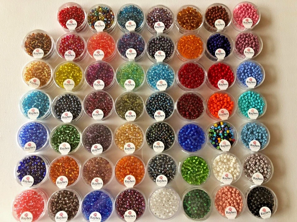 Rocailles Indianerperlen Glasperlen 4/4,5 mm in 55 Farbnuancen siehe Farbauswahl - Bild 1 von 1