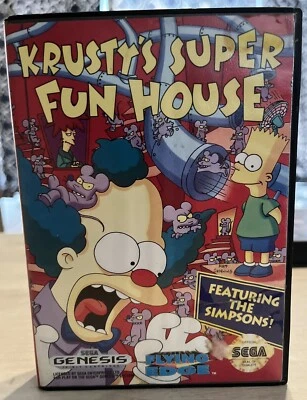 Krusty's Super Fun House (Sega Genesis, 1994) No Manual Tested Working  - Image 1 of 4