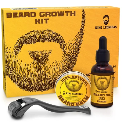 Beard Growth Kit Mit Derma Roller 0,25 Mm Microneedling Tool Für Männer, Profess