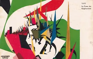 FUTURISMUS - Tato - "La fiesta dei Wagliardetti" 1926 Postkarte - Bild 1 von 2
