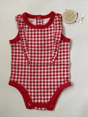 First Impressions, Newborn Seperates, Checkered Cherry Top One Piece, 3-6 Months - Image 1 of 3