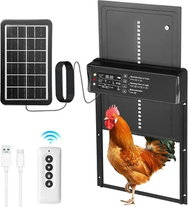 Porta Automatica per Pollaio Con Pannello Solare,Cancello Elettrico per Galline - Foto 1 di 12