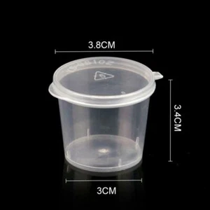 100x/Set Small Plastic Sauce Cups Food Storage Containers +-Lids B . hot. I8S0 - Picture 1 of 10